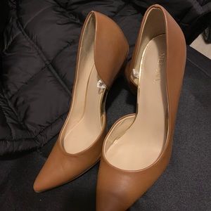 Brown high heels